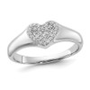 Sterling Silver Heart Promise Ring with Micro Pave Synthetic Cubic