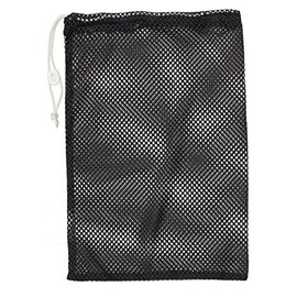 Champion Sports Mesh Sports Equipment Bag- Black, 24" x 48"- Multipurpose, Nylon Drawstring Bag w/Lock and ID Tag, for Sports Equipment, Balls, Swimming Gear - Breathable Stuff Sack