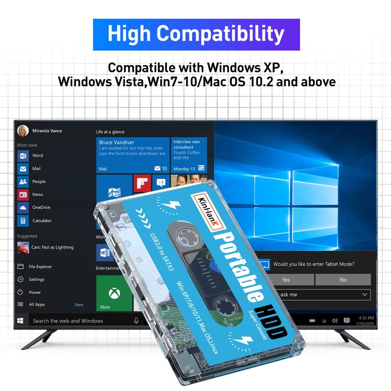 Kinhank 500G HDD External Hard Drive with Batocera 33 System,