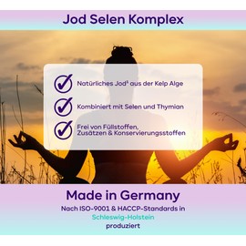 SCHILDDRÜSEN HARMONIE - 365 Jod Selen Kapseln als Schilddrüsen Komplex - JAHRESVORRAT - Jod Selen Komplex mit Thymian bei Schilddrüsenunterfunktion für normale Schilddrüsenfunktion - NEU - VEGAN