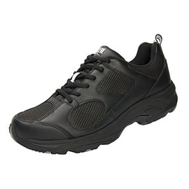 Drew Men's Lightning II Comfortable Therapeutic Leather Athletic Shoe with Double Depth Black/Combo 10.5 4W US