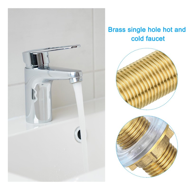 sourcing map 1 Pcs 46mm Faucet Extension Threaded Pipe Mounting