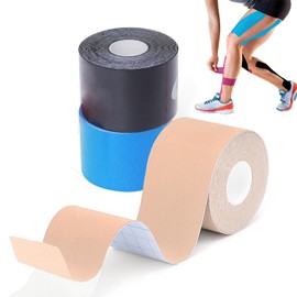 GTAGKOMMEN Kinesiology Tape - 3 Kinesiotapes Rolls (5 cm x 5 m) Kinesiology Tape - Professional Physio Tape and Sports Tape - Waterproof & Skin-Friendly Sports Tapes for Muscle Support, Knee Pain