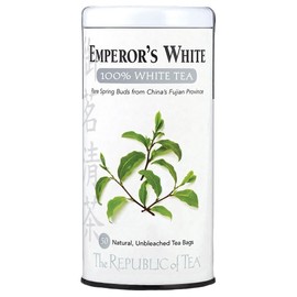 The Republic of Tea - Emperor's 100% White Tea, Zero Calorie, Sugar-Free, Carb-Free, 50 Tea Bag Tin