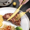 Lemeya 20-Piece Hammered Gold Silverware Set for 4 with Serrated