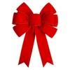 Satenwie Red Christmas Bows Large Velvet Bow for Wreaths, Tree,