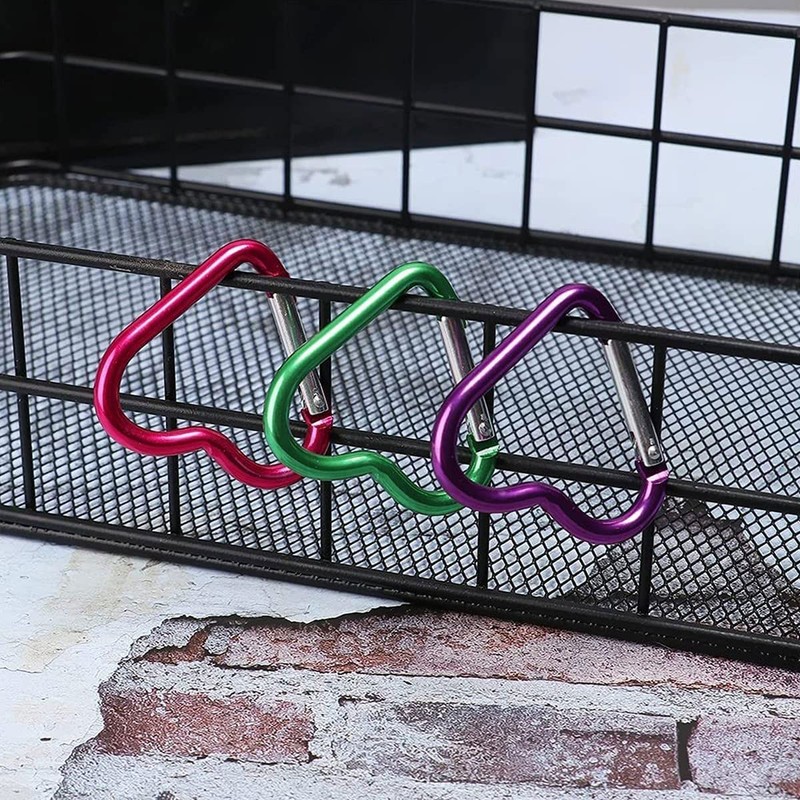 KON Carabiner Heart Shaped Cute Key Holder Hook Aluminum Multifunctional