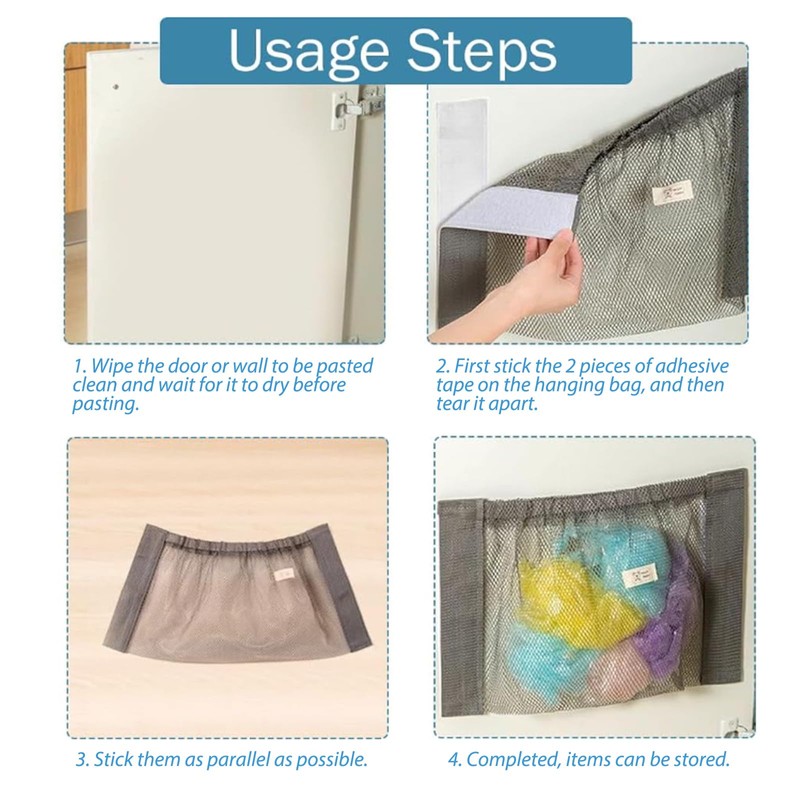 Boat Adhesive Backed Storage Bag - Marine Mesh Organizer Pouch