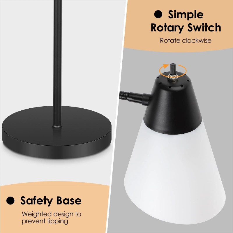 Coucrek Floor Lamp for Living Room, Adjustable Gooseneck Standing with