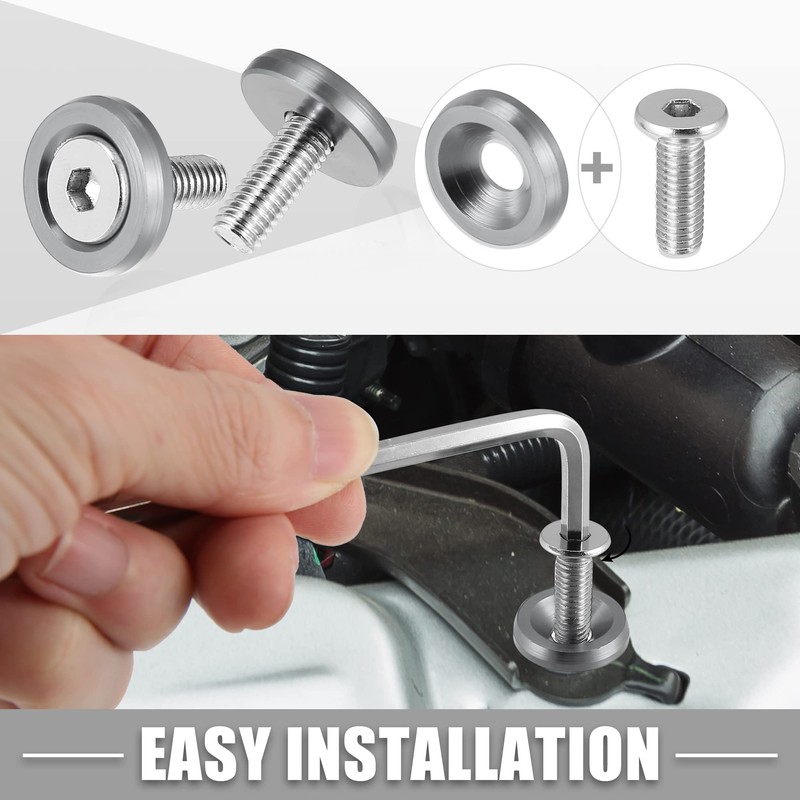 X AUTOHAUX Car Bumper Fender Washer Bolt Engine Bay Dress