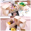 GRETJOB 12PCS 5" Wooden Crates, Nesting Rustic Wood Storage Boxes