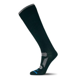 FITS Pinnacle Ultra Light Merino Wool Ski Sock For Men and Women, Over-the-Calf, Breathable, Odor Resistant, Lightweight, Ski & Snowboard Sock, Whole Foot Comfort, Black, X-Large