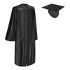 Endea Graduation Shiny Cap and Gown (Black, 51 (5'6" -