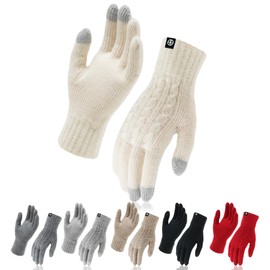 MA COWCF Winter Gloves for Women Men Thermal Knit Elastic Soft Warm Touch Screen Comfortable for Outdoor Cold Weather