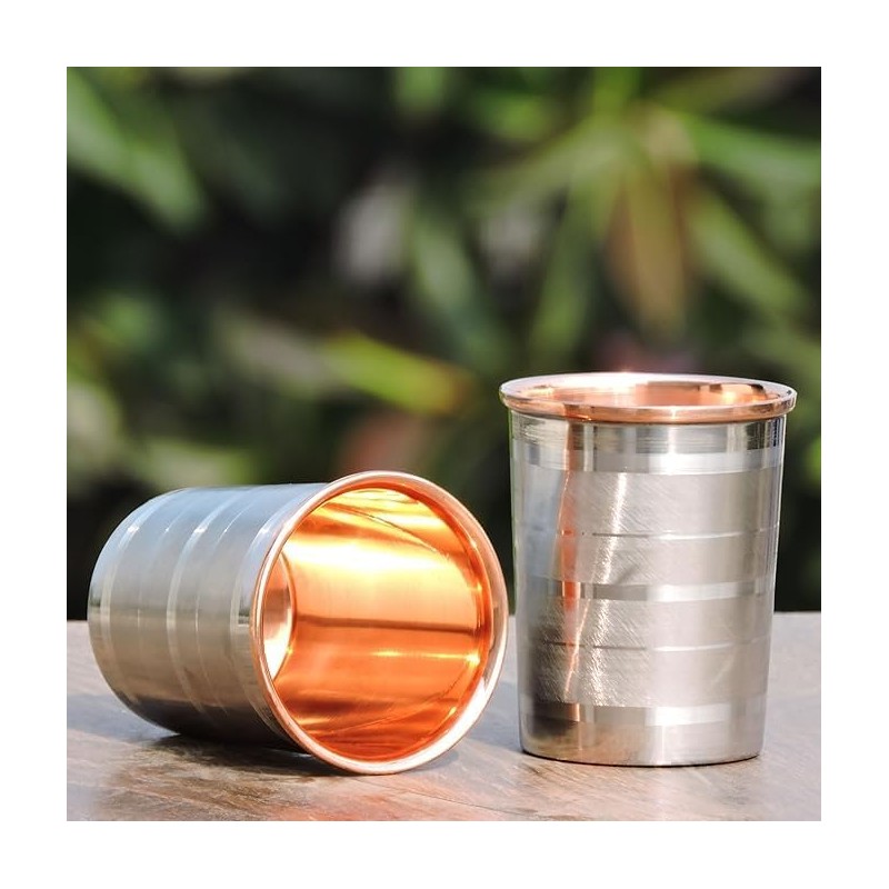 ANCIENTIMPEX Set of 2 Outer Stainless Steel and Inner Pure
