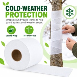 Tree Wrap for Winter Plant Protection – Non-Woven 8 cm Wide Trunk Wrap for Shrubs, Young Trees & Garden Care