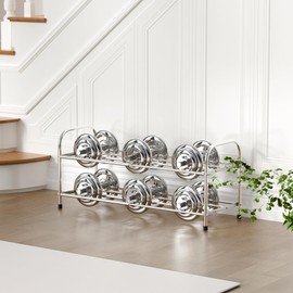 2 Tier Expandable Shoe Rack for Closet, Stainless Steel Shoe Shelf, Strong Weight Capacity Shoes Organizer, Easy to Install and Saving Space Standing Shelf with Sturdy Frame(2 Tier)