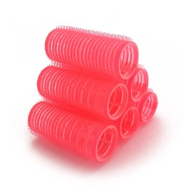 NIKO Hair Curlers Hair Curlers for Curly Wave Hair Salon Barber Hair Styling Tool Hair Styling Tool Hook and Loop Roller - Crimson Color(25mm) 8 Pieces