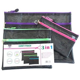 Ark 3Pcs/set Waterproof PVC Twin Zip Pouch Travel Cosmetic Wash Bags - WB-963