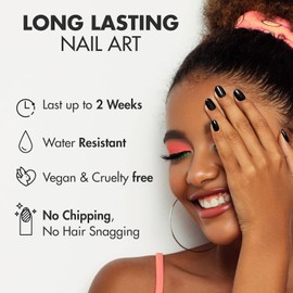 MOYOU LONDON Semi Cured Gel Nail Strips, 20 Pc. Gel Wraps for Nails, Get 1 Free UV Lamp When You Get 3 or More, Easy Apply & Remove for Salon-Quality Manicure -XOXO