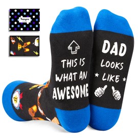 HAPPYPOP Fathers Day Socks Funny Dad Socks, Funny Gifts For Dad From Daughter Son, Father Gifts, Dad Birthday Gifts, Black