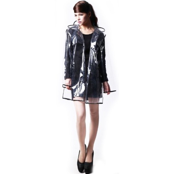 City Block Bearcat Transparent with Colorful Edge Fashion girls Raincoat