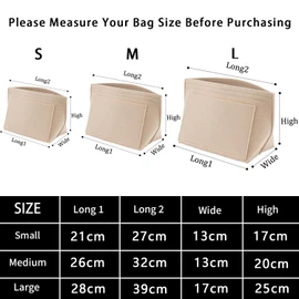 BOOSHMall Organiser for Longchamp Bag, Bag Insert Organiser, Multi Pocket Handbag Insert, Purse Accessories for Compartments, Gifts for Women, Beige, M
