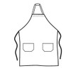 MHF Aprons Bib Aprons 1 Piece Pack-2 Waist Pockets- New