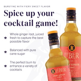 Liber & Co. Fiery Ginger Syrup (25.4 oz) - Craft Cocktail Mixer Made with 50% Organic Peruvian Ginger Juice - Perfect for Moscow Mules & Dark 'N Stormies