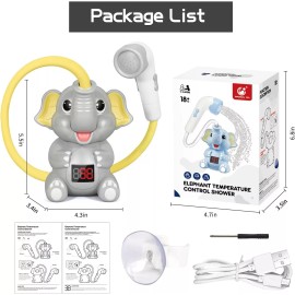 ZKP Baby Bath Toys with Shower Head Elephant Design Bathtub Sprinkler with LED Light