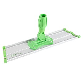 Restaurantware-MOP Frame ONLY: Clean Tek Professional 16.02 Inch Flat Mop Plate Frame, 1 Hook and Loop Mop Frame - Pads and Handle Sold Separately, Wet Or Dry Mop Pads, Green Aluminum Mop Pad Frame