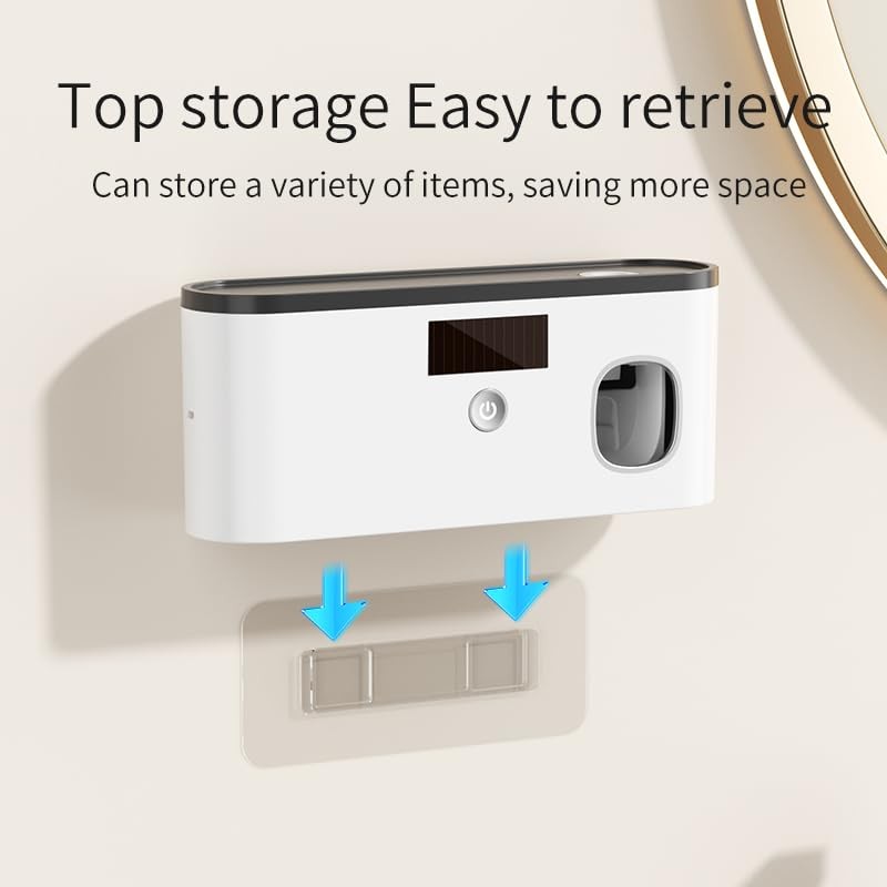 Toothbrush Holders for Bathrooms, Toothbrush Holder Wall Mounted with Toothpaste