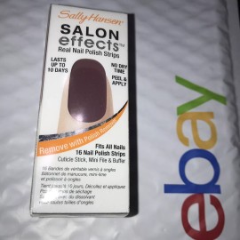 SALLY HANSEN Salon Effects Real Nail Strips 650 PLUM-MET unsealed NIB