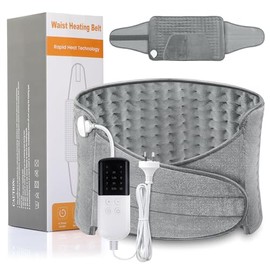Almohadilla Térmica para Alivio del Dolor de Espalda Cólicos Menstruales,Compresas Calientes Terapeuticas con Apagado Automático de 4 Temporizadores y 6 Niveles Calor,Manta Termica con Cinturón