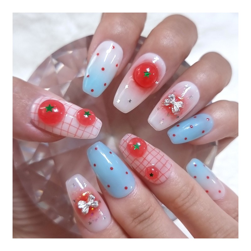 Tomato's daily handmade nail tip - short oval / 토마토의