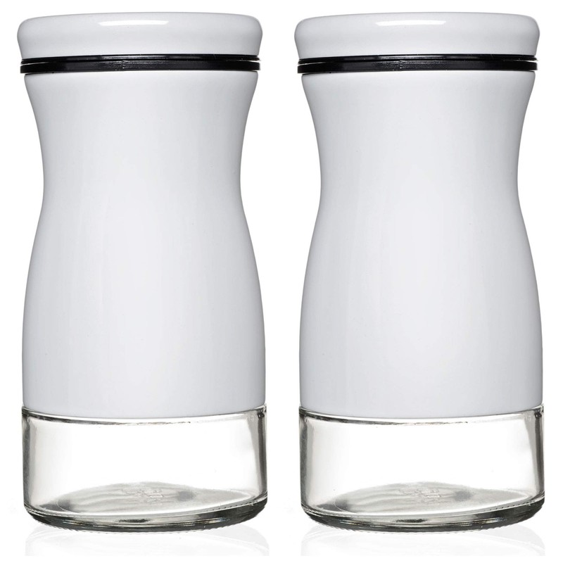 CHEFVANTAGE Salt and Pepper Shakers Set with Adjustable Pour Holes