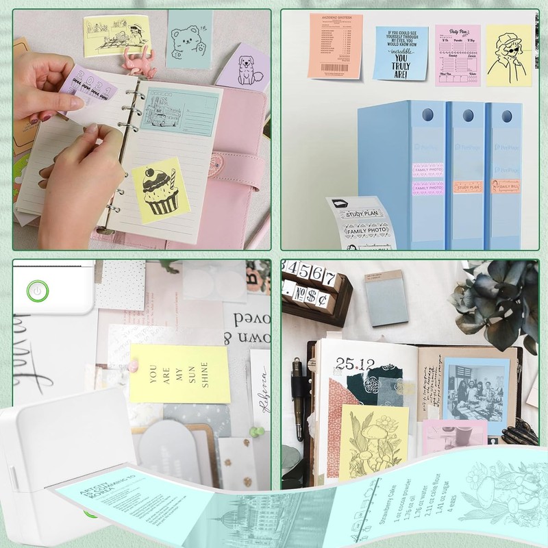 20 rolls Mini Printer Adhesive Stickers : 20 rolls colored，Compatible