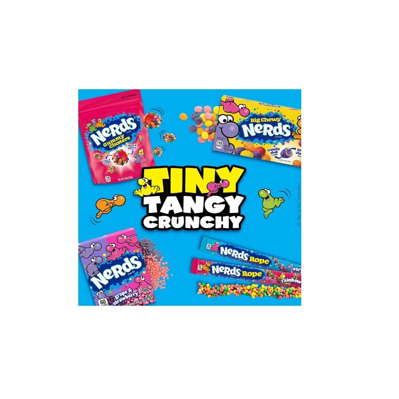 Rainbow Nerds Gummy Clusters Candy, Rainbow, Resealable 8 Ounce Bag