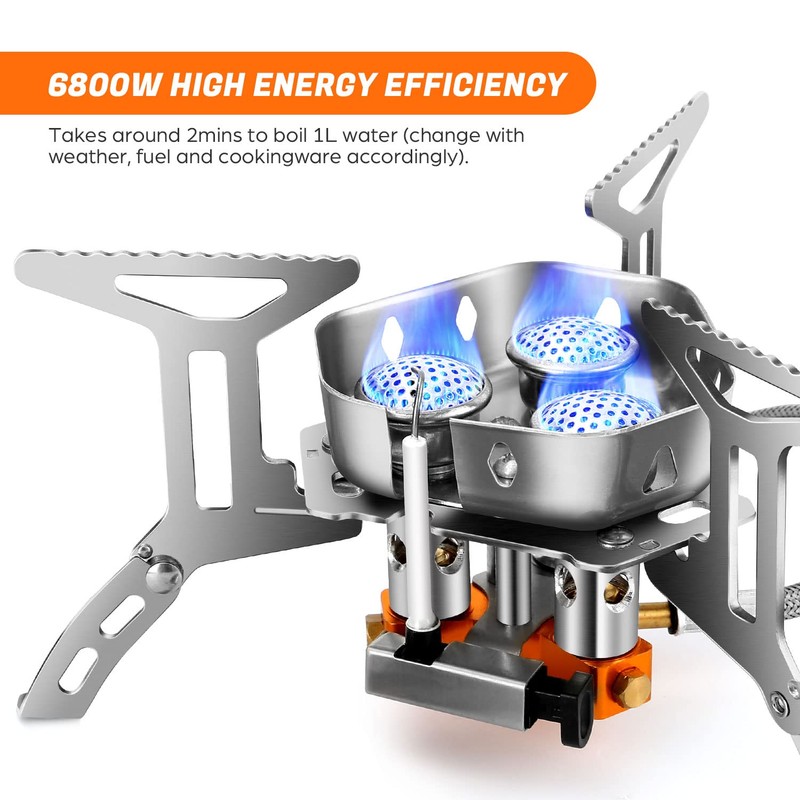 Odoland 6800W Windproof Camp Stove Camping Gas Stove with Windscreen,