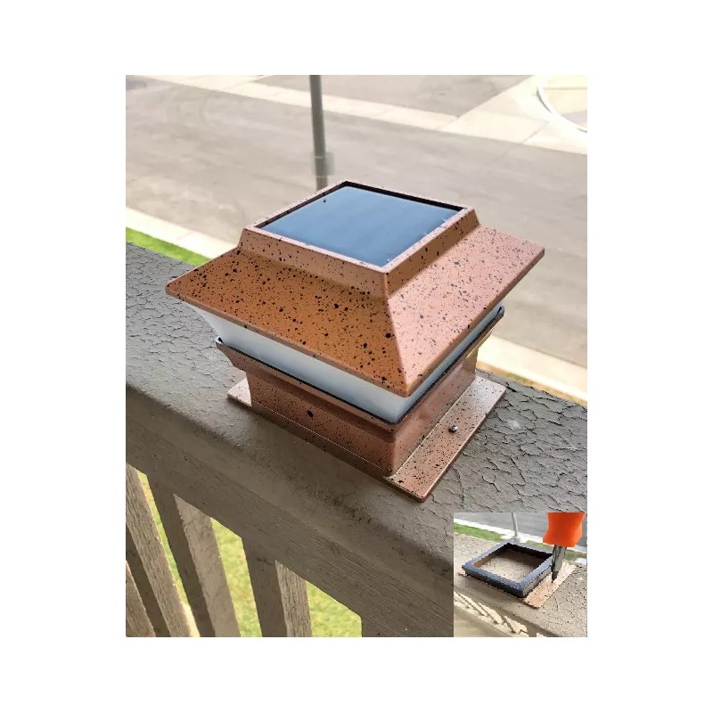 RELIGHTABLE 8-PACK 4x4 RELIGHTABLE Outdoor Garden Solar Copper Post Deck