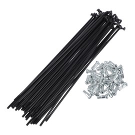 X AUTOHAUX 1 Set Universal Bicycle Spokes 13G 160mm Length Bike Wheel Spokes Nipple Black 45 Steel