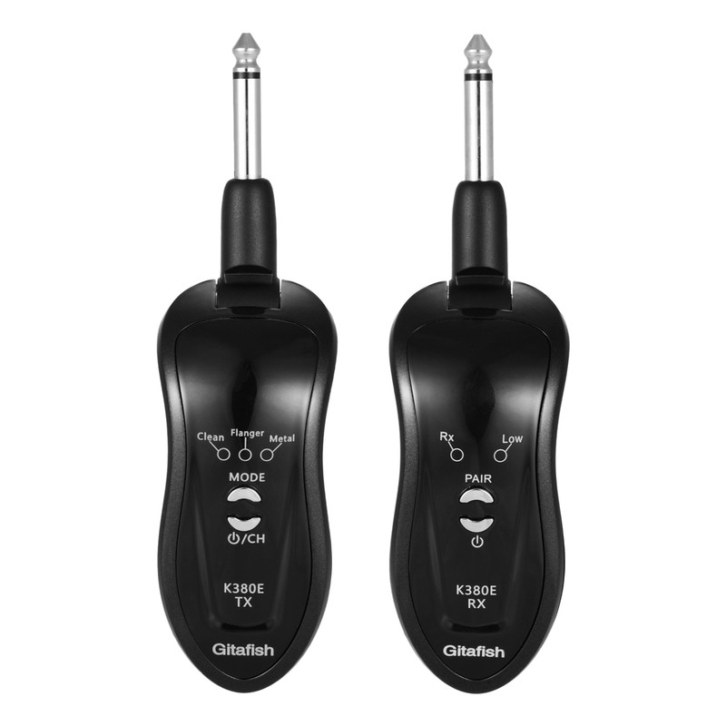 2.4G Wireless Guitar System Transmitter Receiver Built-in Rechargeable Battery 15-20m