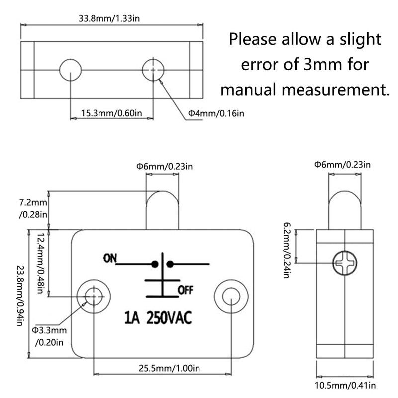 8PCS Cupboard Door Switch White 1A 250V Cupboard Light Control