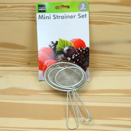 Stainless Steel Mini Strainer Set – 3-Piece Fine Mesh Sifters for Kitchen – Small, Medium & Large Sizes – Ideal for Flour, Sugar, Tea, Berries & Sauces – Dishwasher Safe