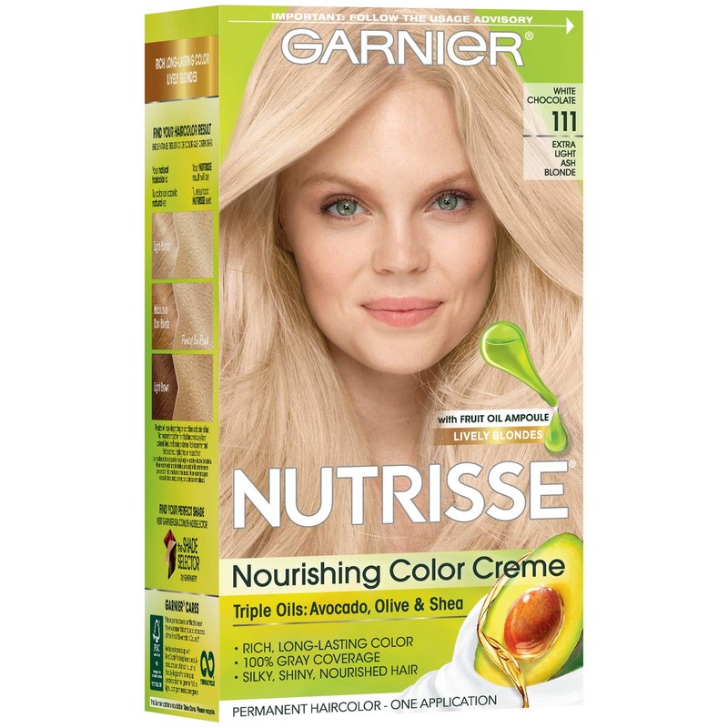 Garnier Nutrisse Nourishing Hair Color Creme, 111 Extra-Light Ash Blonde