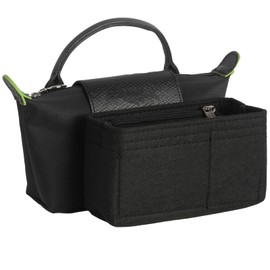 SENTEN Longchamp Wallet Insert, Compatible with Le Pliage, etc., to neatly store your bag, black silver