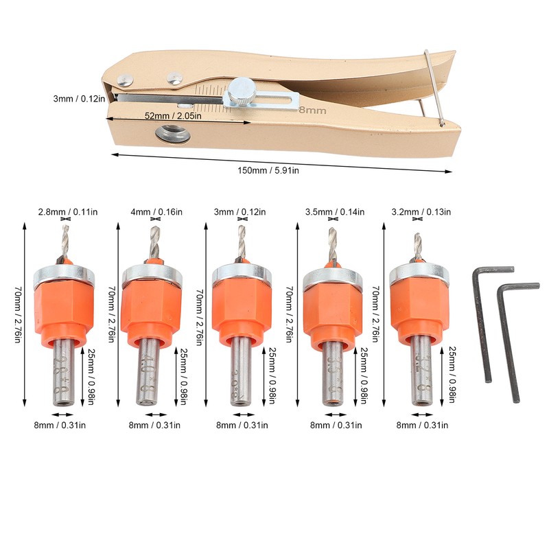 6PCS Set Countersink Drill Bit Set Multifunctional Adjustable Tapered Drill