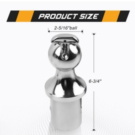 60601 2-5/16" Gooseneck Hitch Ball Puck System Compatible with 2013-2024 RAM 2500 3500 Truck Bed 30000 lbs GTW/ 7500 lbs VTW