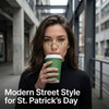 6PCS St. Patrick's Day Face Stickers,Green Glitter Freckles,Shamrock Face Temporary