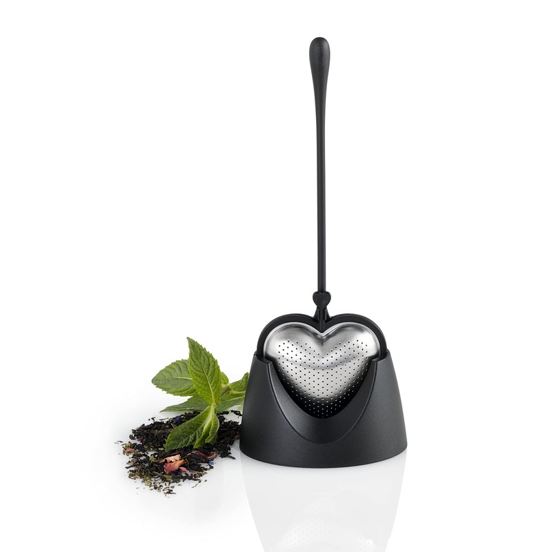 AdHoc Big Heart Tea Filter Black Plastic / Stainless Steel
